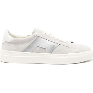 Santoni Leren sneakers met rubberen zool , Gray , Heren , Maat: 42 EU