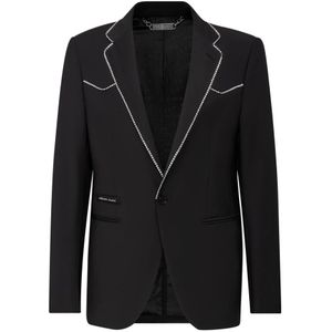 Philipp Plein, Heren, Jassen, Zwart, Maat: S Wol,