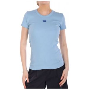 Hugo, Dames, Tops, Blauw, Maat: S Katoen,