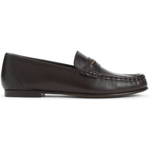 - Sooty Brown Leather Loafers in bruin