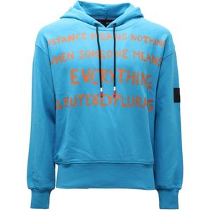 Peuterey, Heren, Sweatshirts & Hoodies, Blauw, Maat: L Katoen,