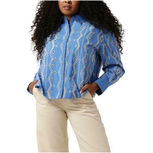 Suncoo, Dames, Blouses & Shirts, Blauw, Maat: XS