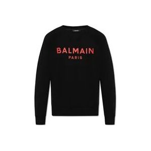 Balmain Sweatshirt met logo print , Black , Heren , Maat: M