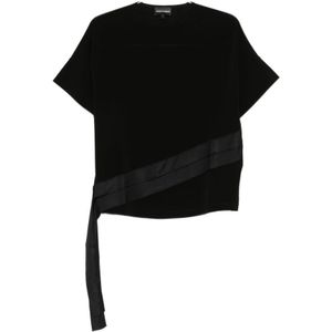 Emporio Armani, Dames, Tops, Zwart, Maat: S
