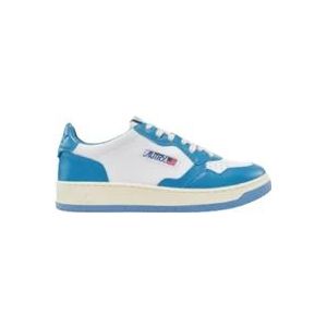 Autry Witte & Blauwe Leren Sneakers , Multicolor , Dames , Maat: 36 EU