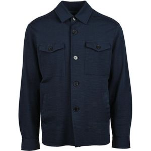 Harris Wharf London, Heren, Overhemden, Blauw, Maat: M Katoen,