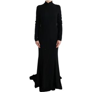 Dolce & Gabbana, Dames, Jurken, Zwart, Maat: M Katoen,