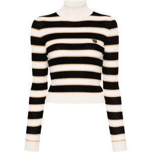 Elisabetta Franchi, Dames, Truien, Zwart, Maat: S