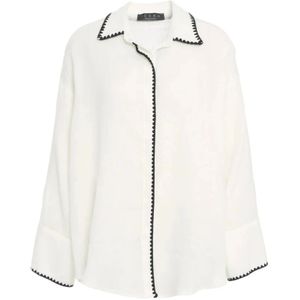 Kaos, Dames, Blouses & Shirts, Wit, Maat: XL Linnen,