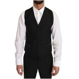 Dolce & Gabbana - Klassieke Pasvorm Vest - Zwart - Heren - Wol