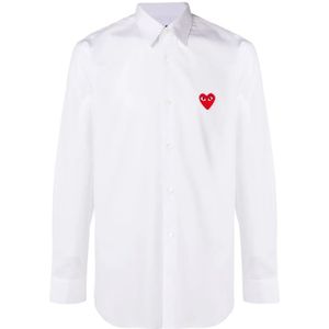 Comme des Garçons Play, Heren, Overhemden, Wit, Maat: XL Katoen,