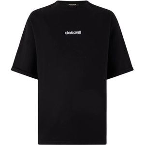 Roberto Cavalli, Heren, Tops, Zwart, Maat: S Katoen,