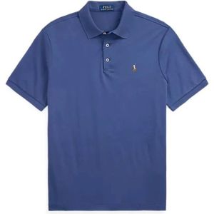 Polo Ralph Lauren - Custom Slim Fit Polo - Blauw - Effen