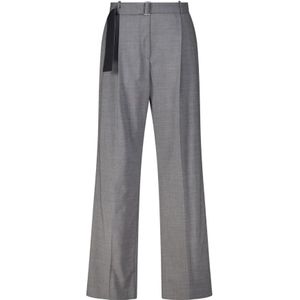 Msgm, Dames, Broeken, Grijs, Maat: 4XS Wol,