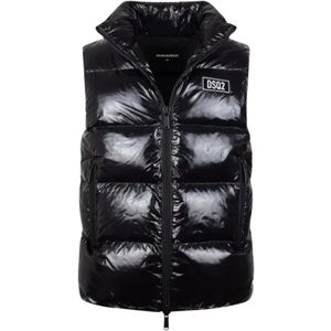 Dsquared2, Heren, Jassen, Zwart, Maat: L Polyamide,