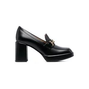 Tod's Zwarte Leren Pumps met Hak , Black , Dames , Maat: 37 1/2 EU