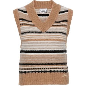 Ganni, Dames, Truien, Bruin, Maat: M Wol,