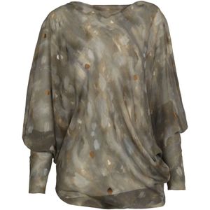 Cortana, Dames, Blouses & Shirts, Grijs, Maat: S Zijde,