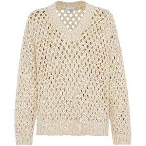 Brunello Cucinelli, Dames, Truien, Beige, Maat: M