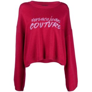 Versace Jeans Couture, Dames, Truien, Roze, Maat: M