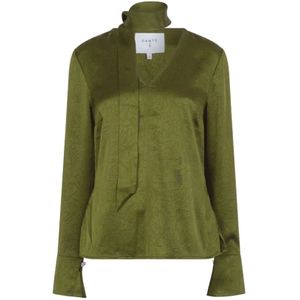 Dante 6, Dames, Blouses & Shirts, Groen, Maat: S Satijn,