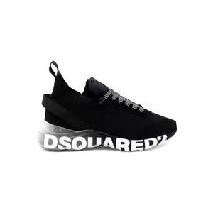 Dsquared2 Zwarte Fly Sneakers - PRE FW `23 Collectie , Black , Heren , Maat: 43 EU
