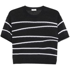 Peserico, Dames, Tops, Blauw, Maat: XL Katoen,