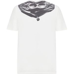 C.P. Companyvoor mannen. RCCMTS725A005100W Stofbril T-shirt wit (L), Casual, Katoen, Korte mouwen