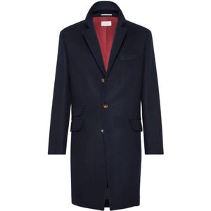 Brunello Cucinelli, Heren, Mantels, Blauw, Maat: L Wol,