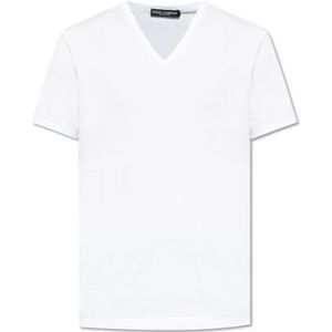 Dolce & Gabbana, Heren, Tops, Wit, Maat: L Katoen,