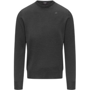 K-Way, Heren, Truien, Grijs, Maat: M Wol,