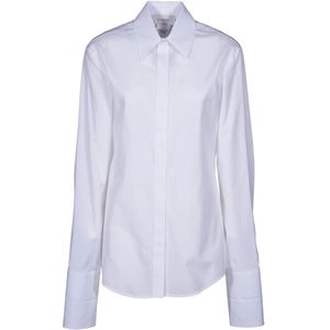 Sportmax, Dames, Blouses & Shirts, Wit, Maat: L Katoen,