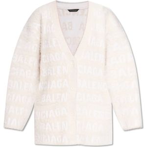 Balenciaga Cardigan met monogram , Beige , Dames , Maat: XS