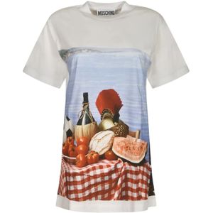 Moschino, Dames, Tops, Veelkleurig, Maat: M Katoen,