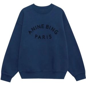 Anine Bing, Dames, Sweatshirts & Hoodies, Blauw, Maat: L Katoen,