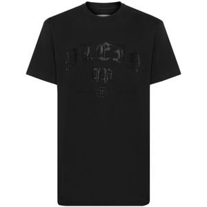 Philipp Plein, Heren, Tops, Zwart, Maat: M Katoen,