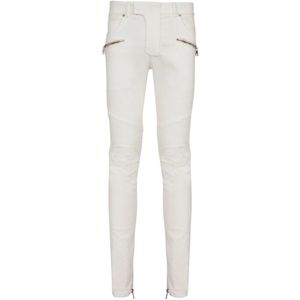 Balmain Biker jeans in wit denim , White , Heren , Maat: W29