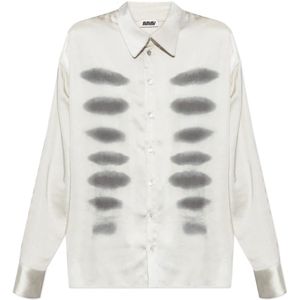 Avavav, Dames, Blouses & Shirts, Wit, Maat: M Zijde,