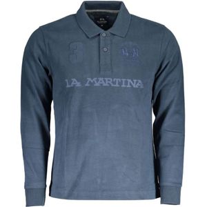 La Martina - Polo - Blauw - Katoen - Lange Mouwen