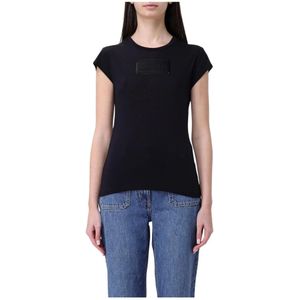 Elisabetta Franchi, Dames, Tops, Zwart, Maat: XL