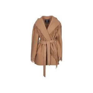 Balenciaga Belted Coats , Brown , Dames , Maat: S