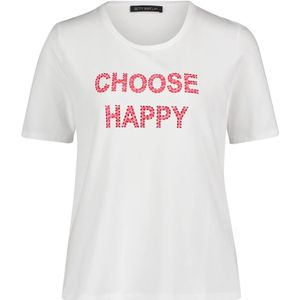 Betty Barclay - Glitterend Basic T-shirt - Blouse - Wit - Halve Mouwen