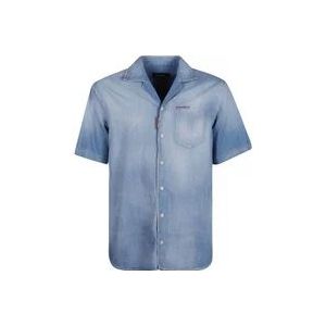 Dsquared2 Klassieke Witte Overhemd , Blue , Heren , Maat: M
