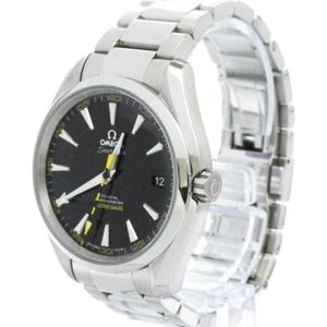 Omega Vintage, Heren, Pre-owned, Zwart, Maat: ONE Size Zijde,