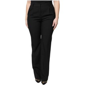 Dolce & Gabbana, Dames, Broeken, Zwart, Maat: XS Wol,