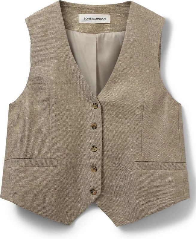Sofie Schnoor - Ida - Gilet - Lichtbruin - Linnen