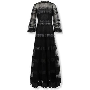 Costarellos, Dames, Jurken, Zwart, Maat: L Leer,