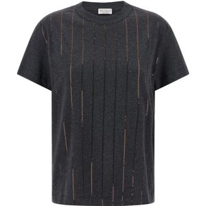 Brunello Cucinelli, Dames, Tops, Grijs, Maat: M Katoen,