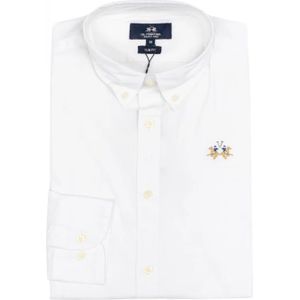 La Martina, Heren, Overhemden, Wit, Maat: L Katoen,