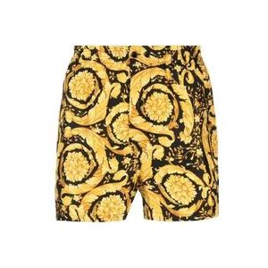 Versace Barocco Print Zijden Shorts Elastische Taille , Multicolor , Heren , Maat: S